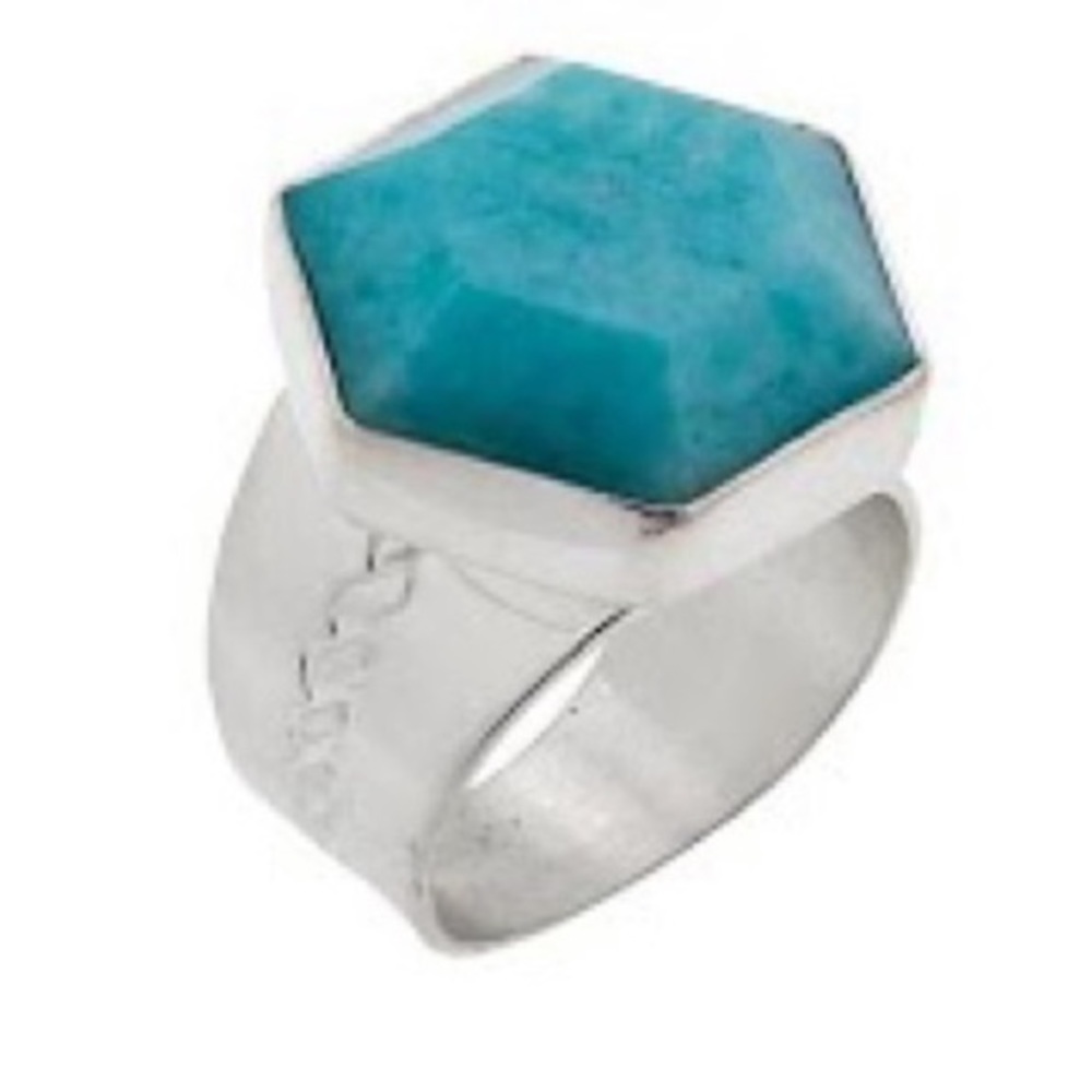 925 Peruvian Amazonite Ring + 2 Gifts - image 2